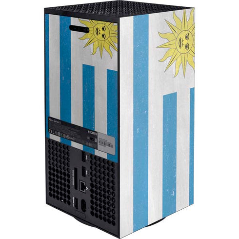 Uraguay Flag Distressed XBox Series X Digital Edition Console Skin